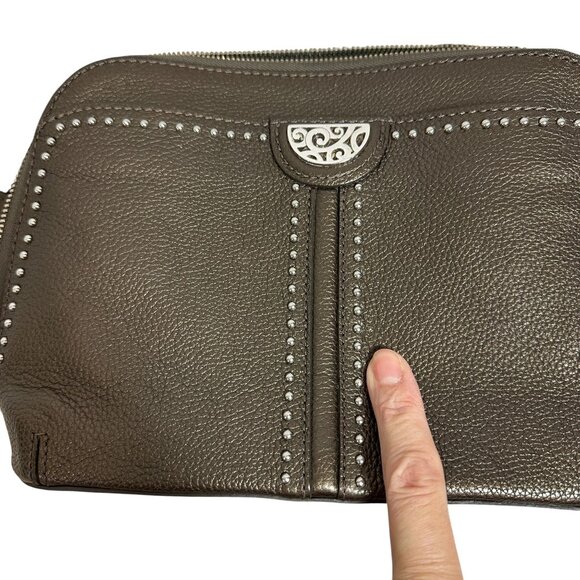 Brighton Organizer Pretty Tough JOJO Studded Crossbody Bag Pewter Gray - Picture 15 of 16